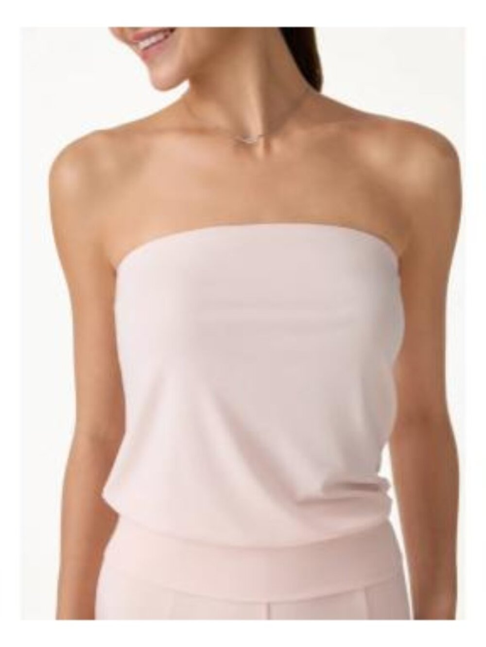 NWT OGL Lyocell Bandeau Banded Hem Bra Top, peach dust pink, medium, tube top,